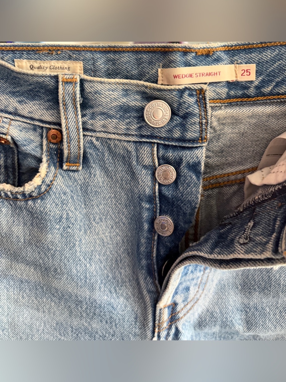 Levi’s Distressed Button-Fly Jeans - Picture 2 of 4